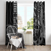 Hawaii Ikaika Warrior Helmet Window Curtain Black Tribal Tattoo LT05 - Polynesian Pride