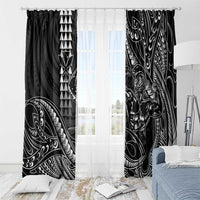 Hawaii Ikaika Warrior Helmet Window Curtain Black Tribal Tattoo LT05 - Polynesian Pride