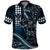 Hawaii Ikaika Warrior Helmet Polo Shirt Blue Tribal Tattoo