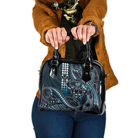 Hawaii Ikaika Warrior Helmet Shoulder Handbag Blue Tribal Tattoo LT05 One Size Blue - Polynesian Pride