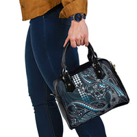 Hawaii Ikaika Warrior Helmet Shoulder Handbag Blue Tribal Tattoo LT05 - Polynesian Pride