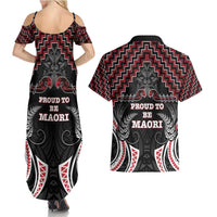 Aotearoa Couples Matching Summer Maxi Dress and Hawaiian Shirt Proud To Be Maori LT05 - Polynesian Pride