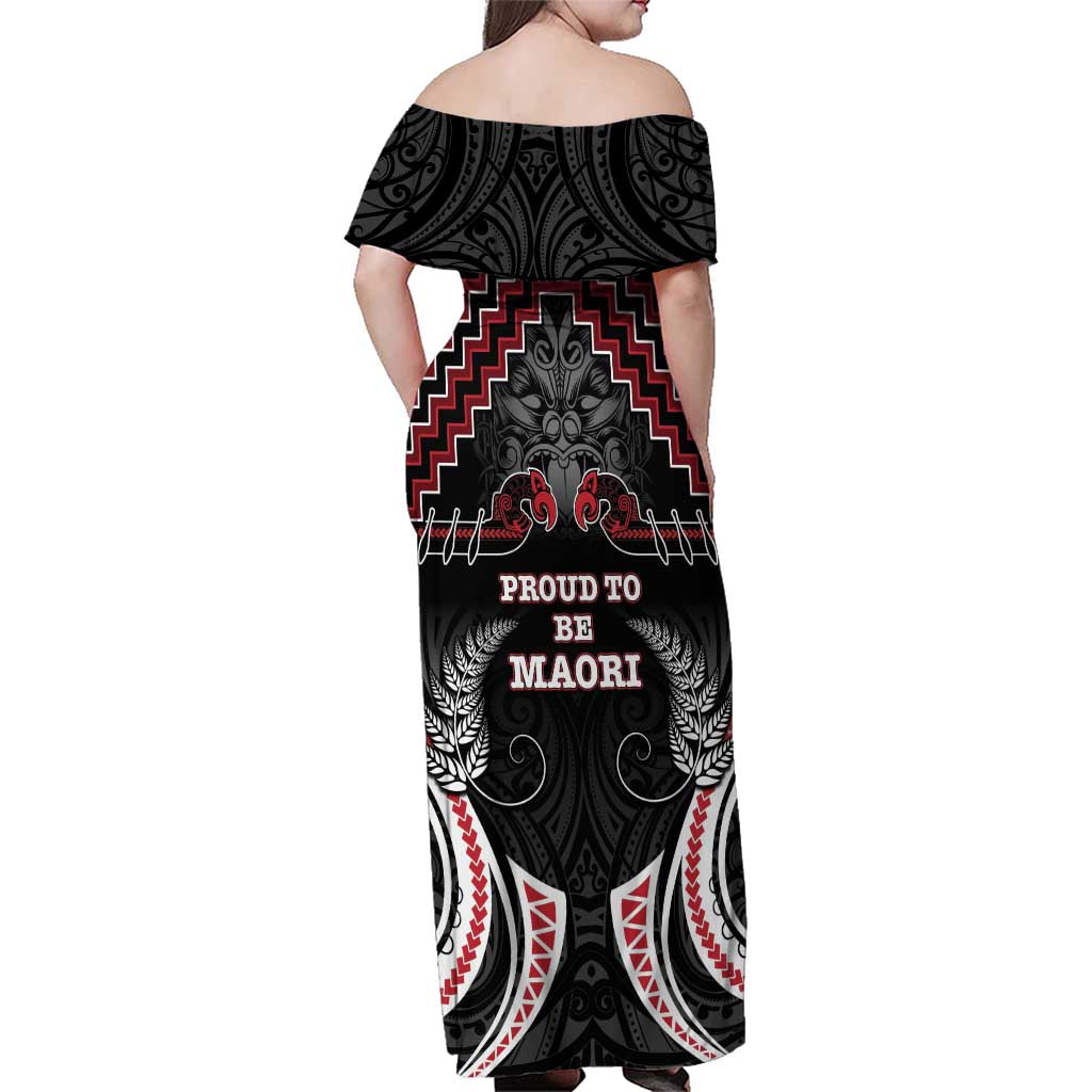 Aotearoa Family Matching Off Shoulder Maxi Dress and Hawaiian Shirt Proud To Be Maori LT05 - Polynesian Pride