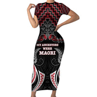 Aotearoa Family Matching Short Sleeve Bodycon Dress and Hawaiian Shirt Proud To Be Maori LT05 Mom's Dress Red - Polynesian Pride