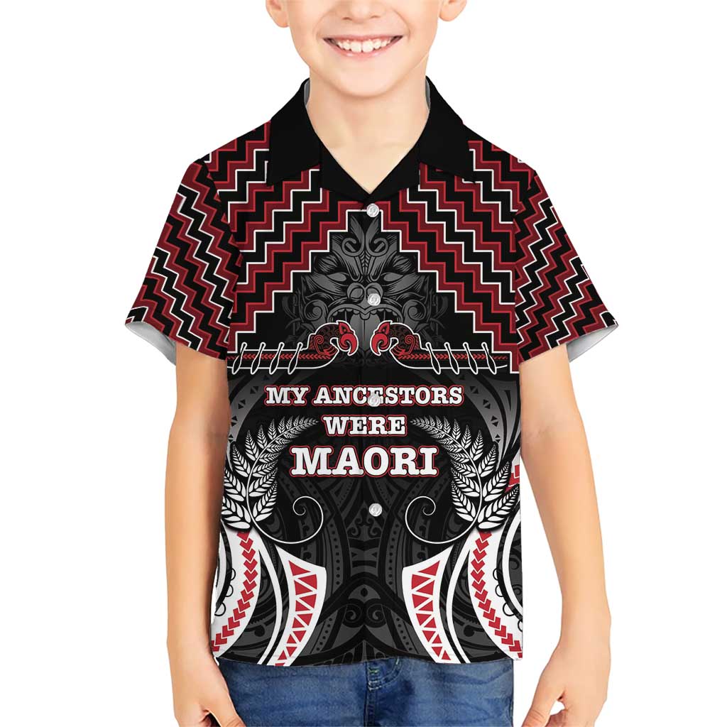Aotearoa Family Matching Short Sleeve Bodycon Dress and Hawaiian Shirt Proud To Be Maori LT05 Son's Shirt Red - Polynesian Pride