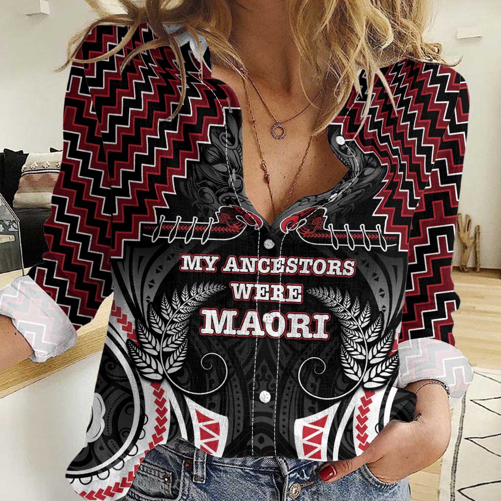 Aotearoa Women Casual Shirt Proud To Be Maori LT05 Female Red - Polynesian Pride