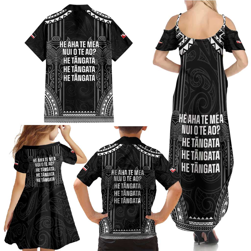 Aotearoa Toitu Te Tiriti Family Matching Summer Maxi Dress and Hawaiian Shirt No Kiwi Without Iwi LT05 - Polynesian Pride