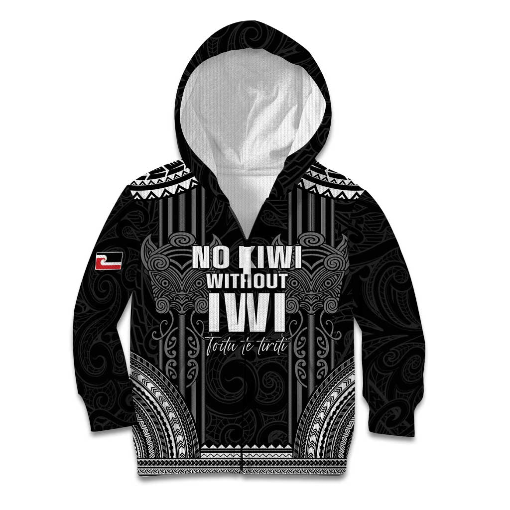 Aotearoa Toitu Te Tiriti Kid Hoodie No Kiwi Without Iwi