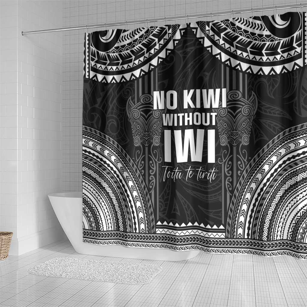 Aotearoa Toitu Te Tiriti Shower Curtain No Kiwi Without Iwi