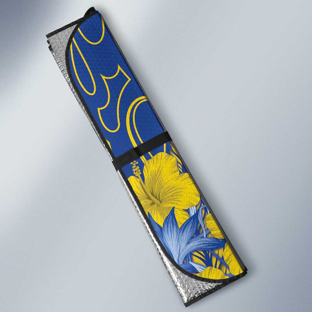 Hawaii Kaiser High School Auto Sun Shade Tribal Tattoo With Hibiscus Flowers LT05 - Polynesian Pride