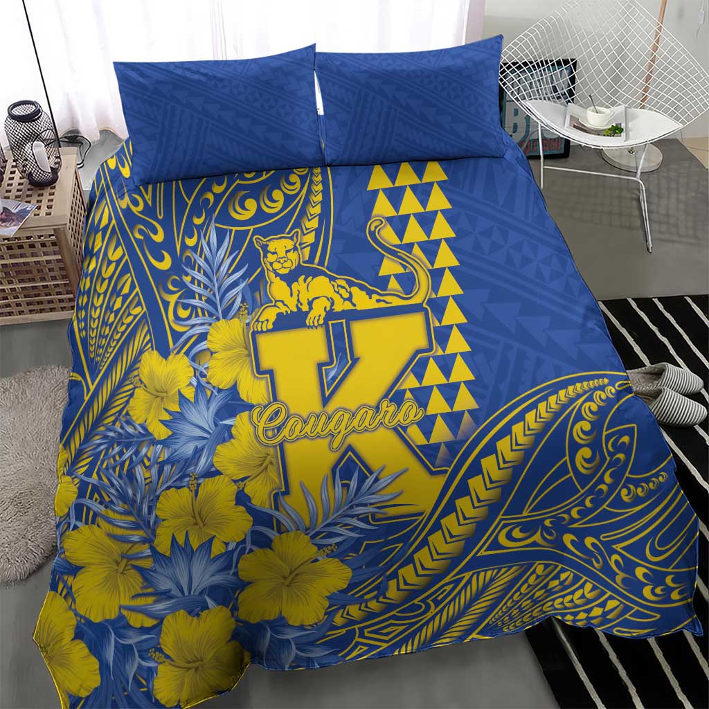 Hawaii Kaiser High School Bedding Set Tribal Tattoo With Hibiscus Flowers LT05 - Polynesian Pride