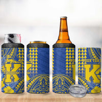 Personalised Hawaii Kaiser High School 4 in 1 Can Cooler Tumbler Tribal Tattoo With Hibiscus Flowers LT05 - Polynesian Pride