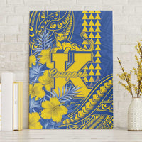 Hawaii Kaiser High School Canvas Wall Art Tribal Tattoo With Hibiscus Flowers