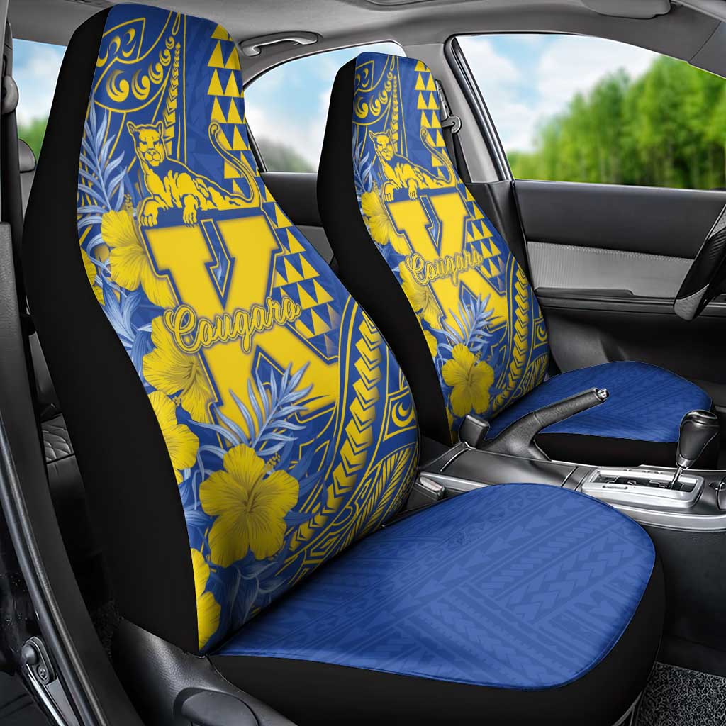 Hawaii Kaiser High School Car Seat Cover Tribal Tattoo With Hibiscus Flowers LT05 - Polynesian Pride