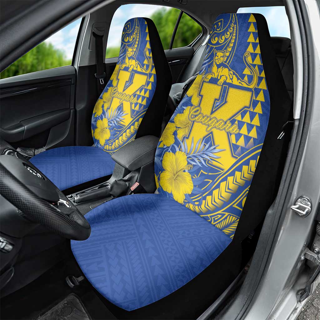 Hawaii Kaiser High School Car Seat Cover Tribal Tattoo With Hibiscus Flowers LT05 - Polynesian Pride