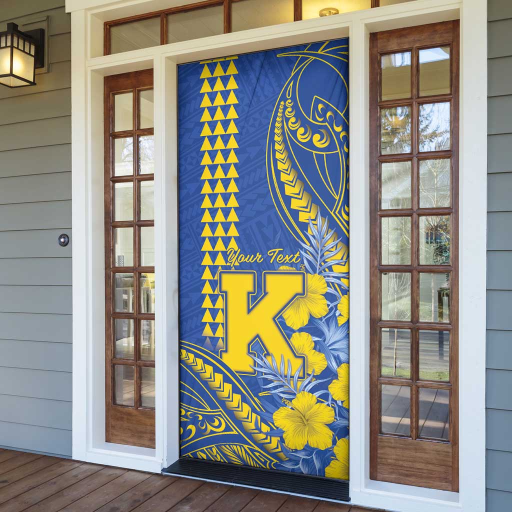 Personalised Hawaii Kaiser High School Door Cover Tribal Tattoo With Hibiscus Flowers LT05 - Polynesian Pride