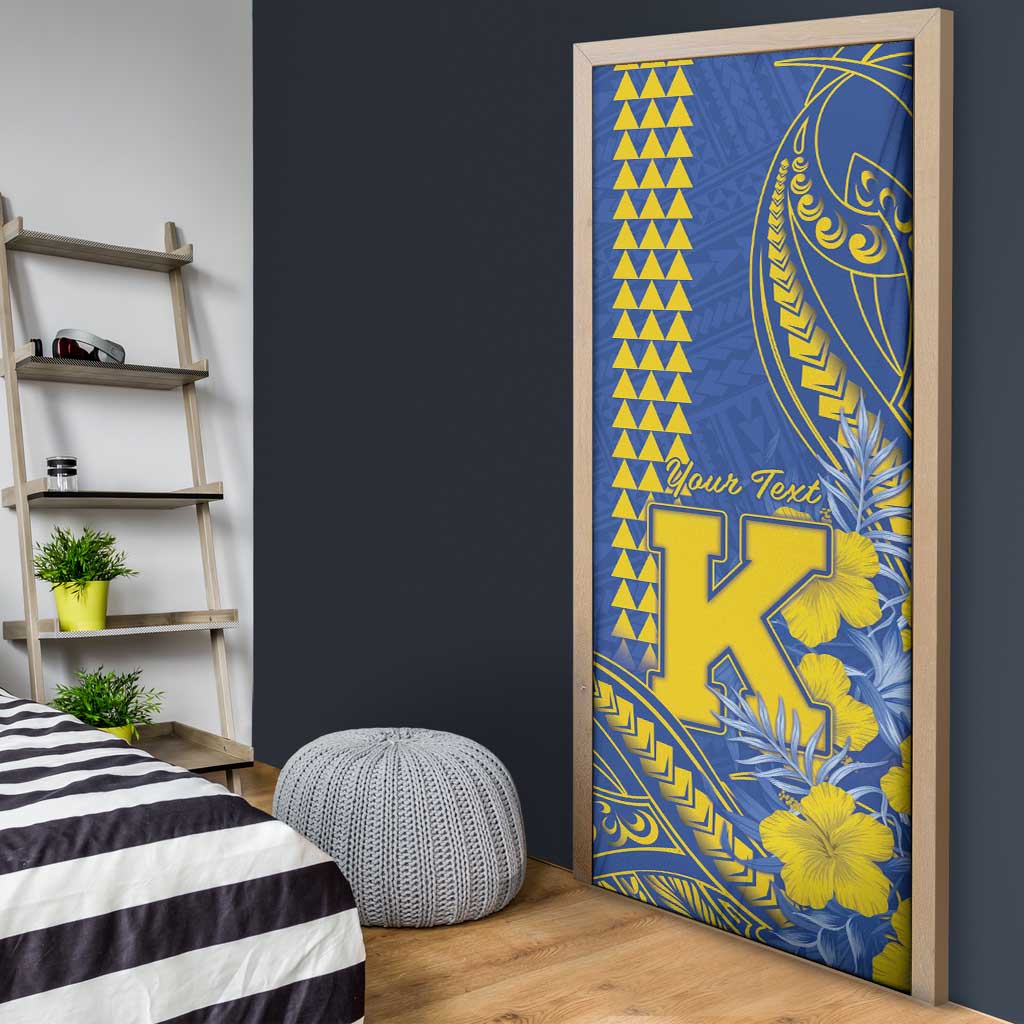 Personalised Hawaii Kaiser High School Door Cover Tribal Tattoo With Hibiscus Flowers LT05 - Polynesian Pride