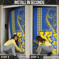 Personalised Hawaii Kaiser High School Door Cover Tribal Tattoo With Hibiscus Flowers LT05 - Polynesian Pride