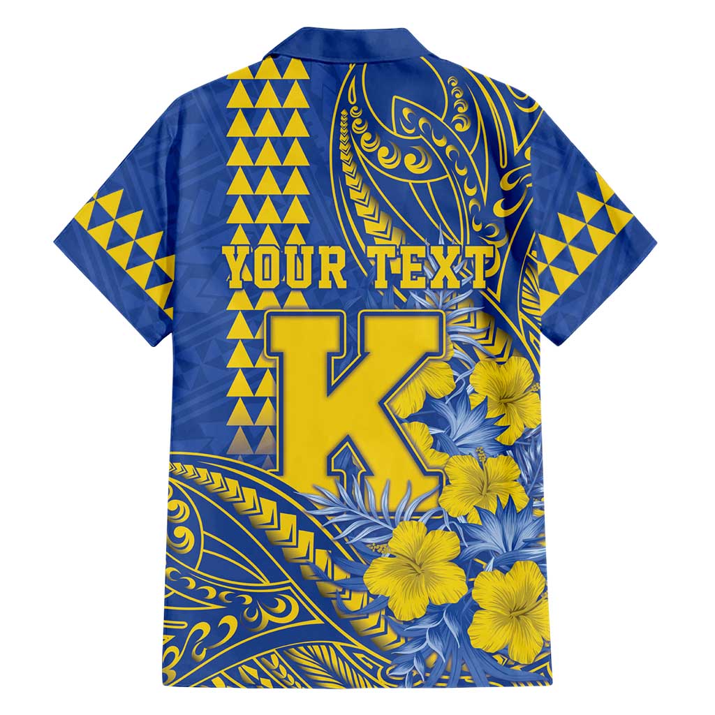 Personalised Hawaii Kaiser High School Family Matching Off Shoulder Maxi Dress and Hawaiian Shirt Tribal Tattoo With Hibiscus Flowers LT05 - Polynesian Pride