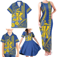 Personalised Hawaii Kaiser High School Family Matching Tank Maxi Dress and Hawaiian Shirt Tribal Tattoo With Hibiscus Flowers LT05 - Polynesian Pride