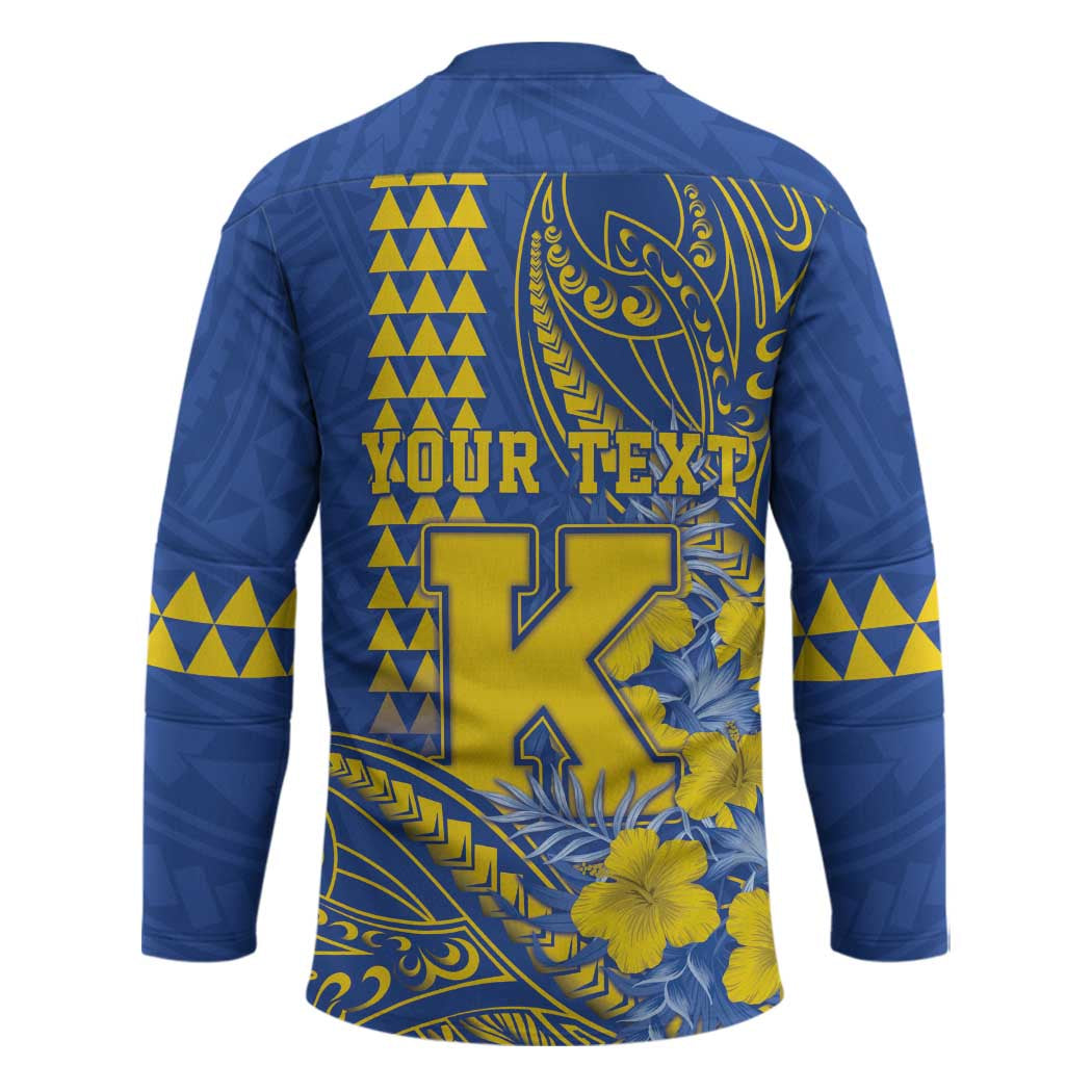 Personalised Hawaii Kaiser High School Hockey Jersey Tribal Tattoo With Hibiscus Flowers LT05 - Polynesian Pride