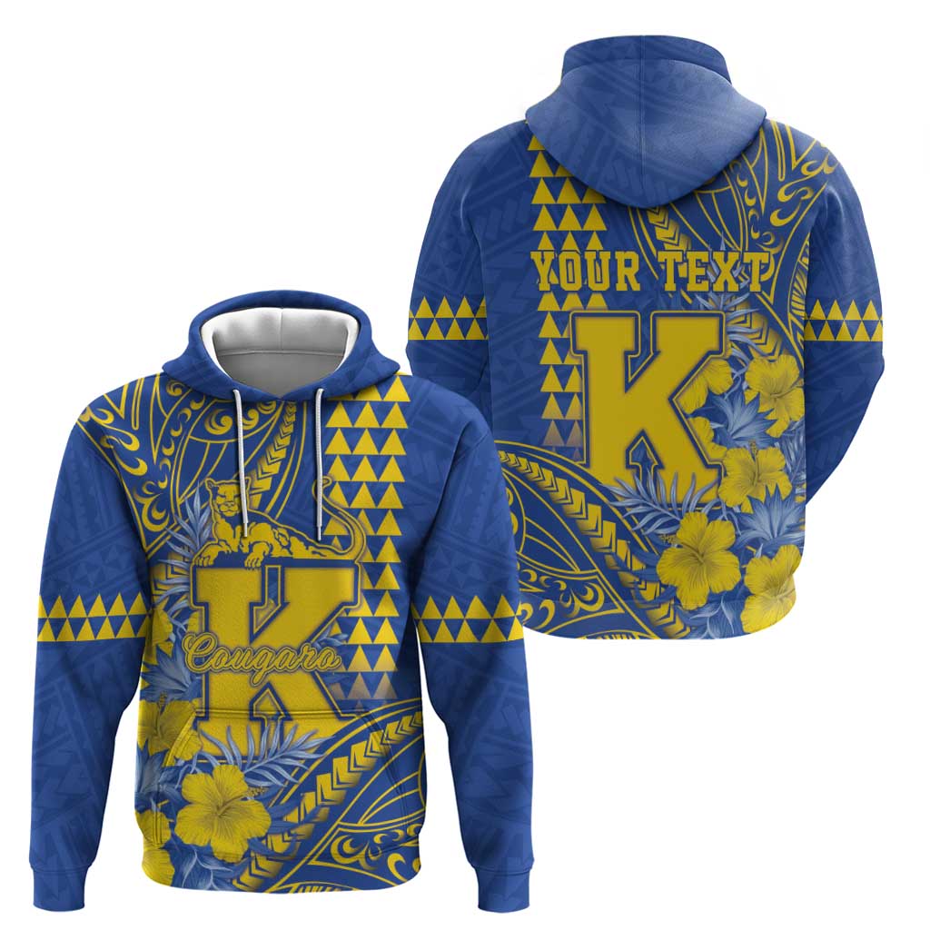 Personalised Hawaii Kaiser High School Hoodie Tribal Tattoo With Hibiscus Flowers LT05 - Polynesian Pride