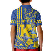 Personalised Hawaii Kaiser High School Kid Polo Shirt Tribal Tattoo With Hibiscus Flowers LT05 - Polynesian Pride