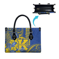 Hawaii Kaiser High School Leather Bag Tribal Tattoo With Hibiscus Flowers