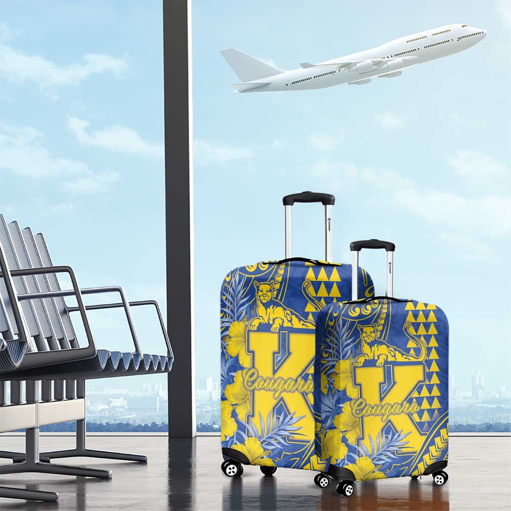 Hawaii Kaiser High School Luggage Cover Tribal Tattoo With Hibiscus Flowers LT05 - Polynesian Pride