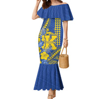 Personalised Hawaii Kaiser High School Mermaid Dress Tribal Tattoo With Hibiscus Flowers