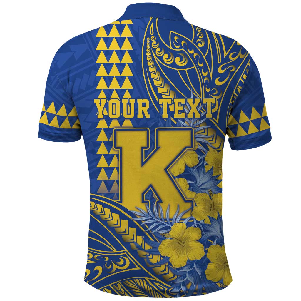 Personalised Hawaii Kaiser High School Polo Shirt Tribal Tattoo With Hibiscus Flowers LT05 - Polynesian Pride