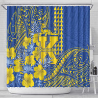 Hawaii Kaiser High School Shower Curtain Tribal Tattoo With Hibiscus Flowers