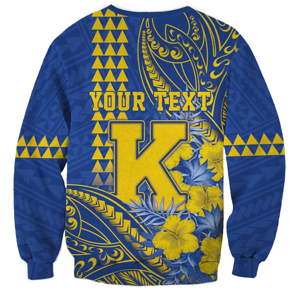 Personalised Hawaii Kaiser High School Sweatshirt Tribal Tattoo With Hibiscus Flowers