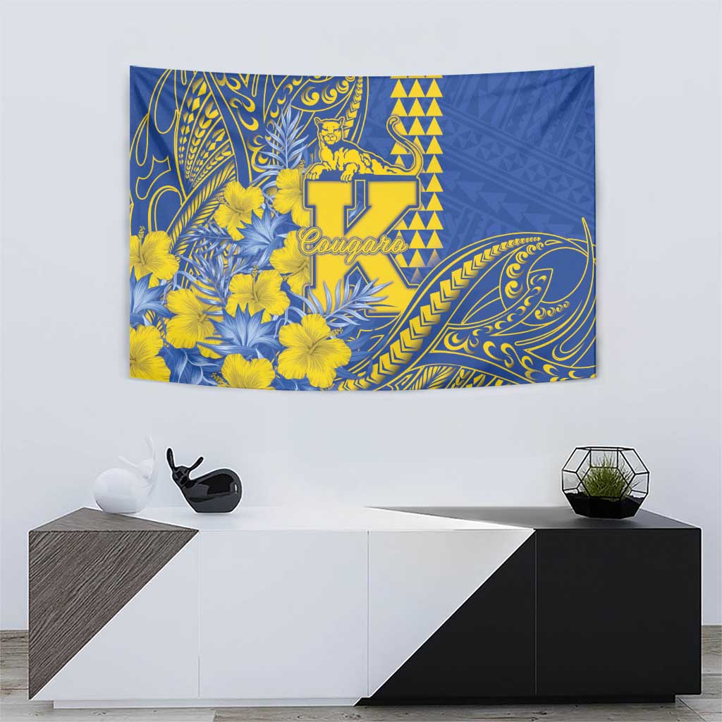 Hawaii Kaiser High School Tapestry Tribal Tattoo With Hibiscus Flowers