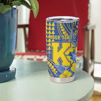 Personalised Hawaii Kaiser High School Tumbler Cup Tribal Tattoo With Hibiscus Flowers LT05 - Polynesian Pride