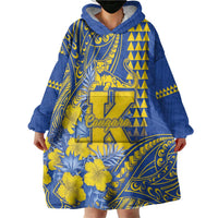 Personalised Hawaii Kaiser High School Wearable Blanket Hoodie Tribal Tattoo With Hibiscus Flowers