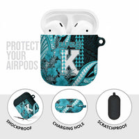 Hawaii Kapolei High School AirPods Case Tribal Tattoo With Hibiscus Flowers