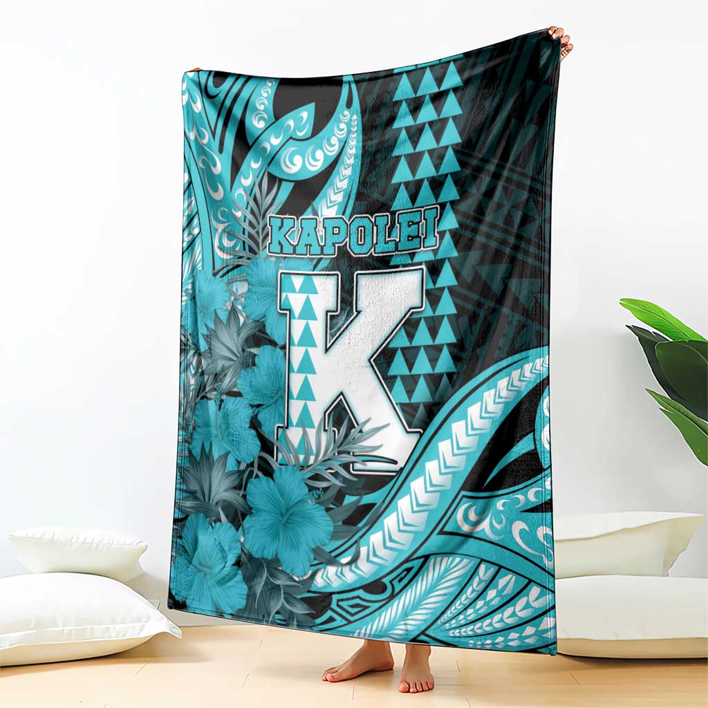 Hawaii Kapolei High School Blanket Tribal Tattoo With Hibiscus Flowers LT05 - Polynesian Pride