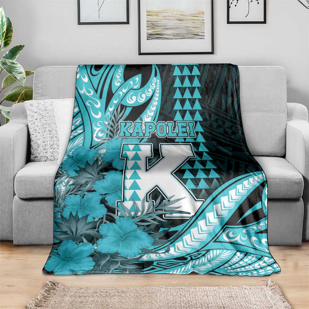 Hawaii Kapolei High School Blanket Tribal Tattoo With Hibiscus Flowers LT05 - Polynesian Pride