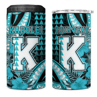 Personalised Hawaii Kapolei High School 4 in 1 Can Cooler Tumbler Tribal Tattoo With Hibiscus Flowers LT05 One Size: 16 oz Dark Teal - Polynesian Pride
