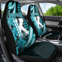 Hawaii Kapolei High School Car Seat Cover Tribal Tattoo With Hibiscus Flowers LT05 - Polynesian Pride