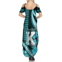 Personalised Hawaii Kapolei High School Family Matching Summer Maxi Dress and Hawaiian Shirt Tribal Tattoo With Hibiscus Flowers LT05 - Polynesian Pride