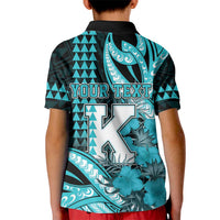 Personalised Hawaii Kapolei High School Kid Polo Shirt Tribal Tattoo With Hibiscus Flowers LT05 - Polynesian Pride