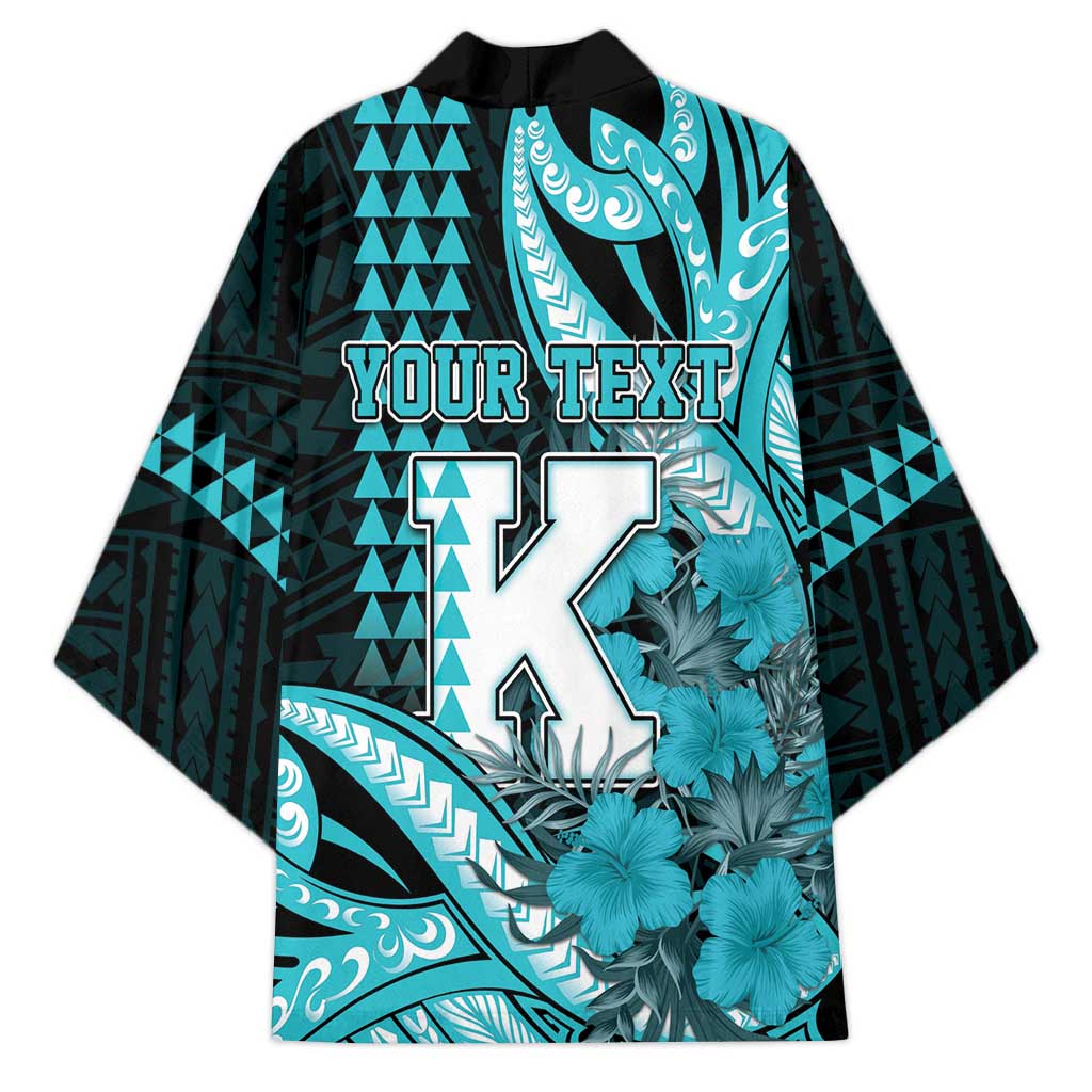 Personalised Hawaii Kapolei High School Kimono Tribal Tattoo With Hibiscus Flowers