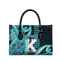 Hawaii Kapolei High School Leather Bag Tribal Tattoo With Hibiscus Flowers LT05 - Polynesian Pride