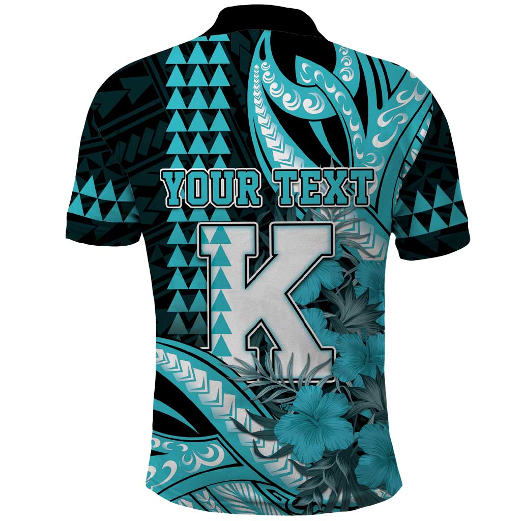 Personalised Hawaii Kapolei High School Polo Shirt Tribal Tattoo With Hibiscus Flowers LT05 - Polynesian Pride
