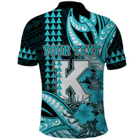 Personalised Hawaii Kapolei High School Polo Shirt Tribal Tattoo With Hibiscus Flowers LT05 - Polynesian Pride