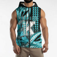 Personalised Hawaii Kapolei High School Sleeveless Zip Hoodie Tribal Tattoo With Hibiscus Flowers LT05 - Polynesian Pride