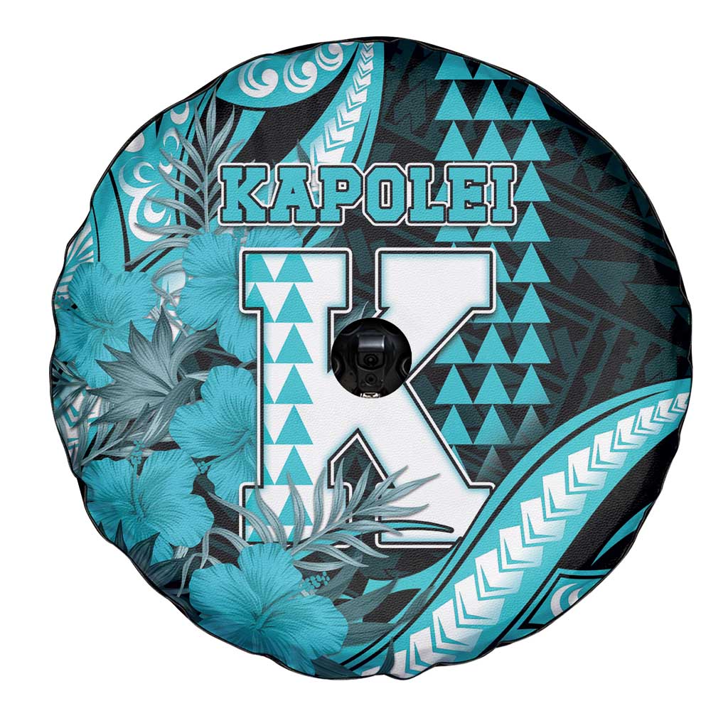 Hawaii Kapolei High School Spare Tire Cover Tribal Tattoo With Hibiscus Flowers LT05 - Polynesian Pride