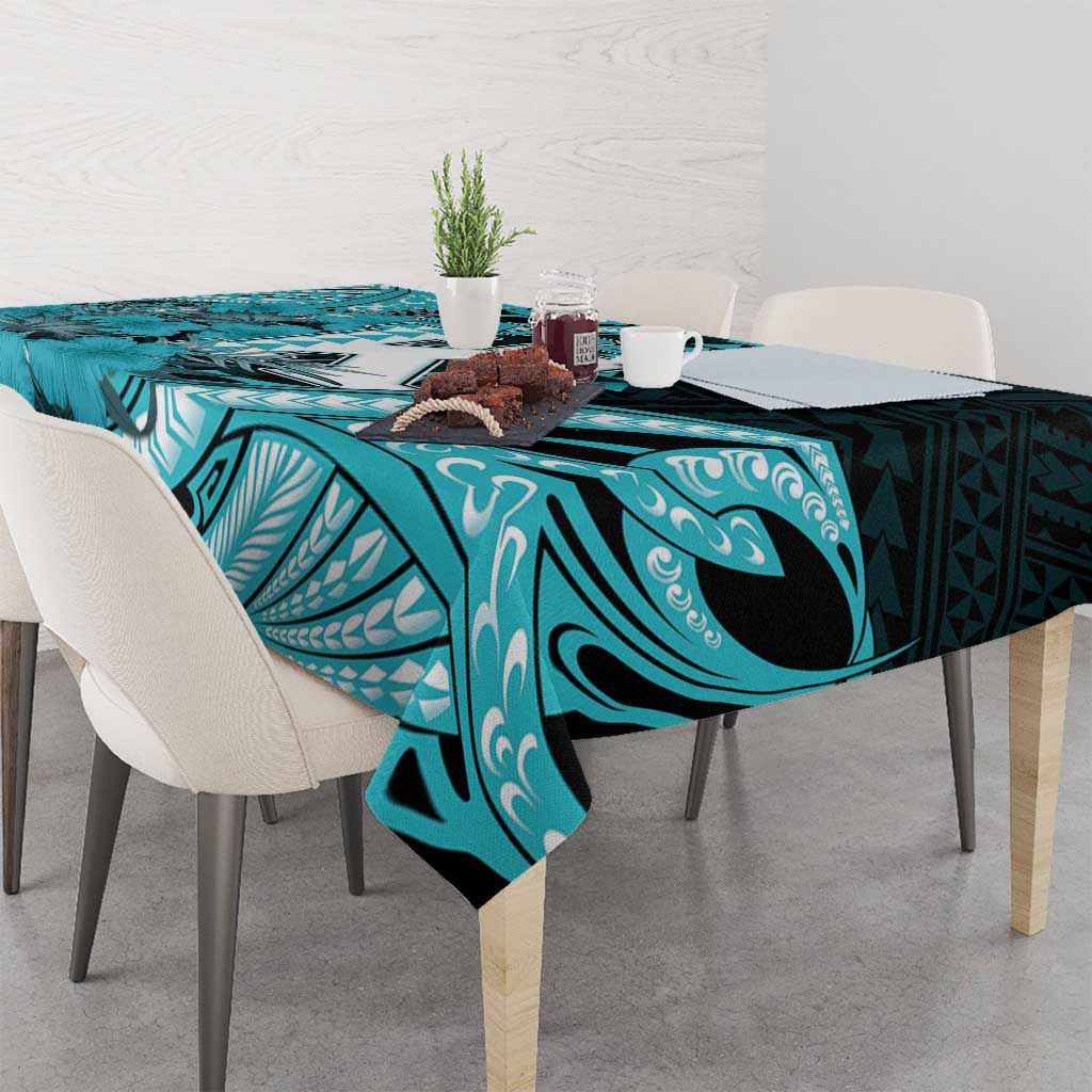 Hawaii Kapolei High School Tablecloth Tribal Tattoo With Hibiscus Flowers LT05 - Polynesian Pride